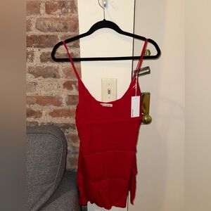 New Reformation Cherry Red Marlowe Dress